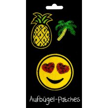 patches "smiley, pineapple, palm"