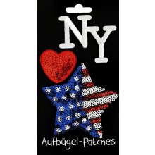 patches "New York, US-Star, heart"