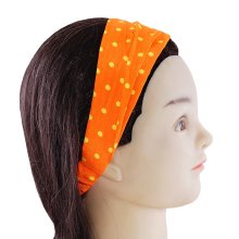 Haarband orange mit gelben Punkten