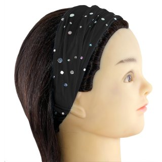 Haarband schwarz mit Pailletten