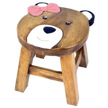 childrens stool "Teddy with bow"
