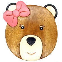 childrens stool "Teddy with bow"