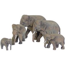 Elefant, laufend, Teakholz, 11 cm