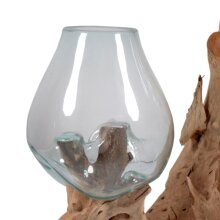 Teakholz Wurzel mit 2 Gläsern, H. ca. 70 cm