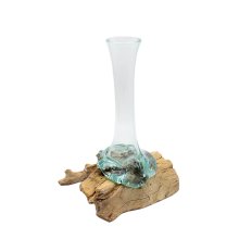Liqva - Teakholz mit Glas, Höhe ca. 25 cm