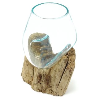 Liqva - teak wood with glass, Ø: approx. 15 cm