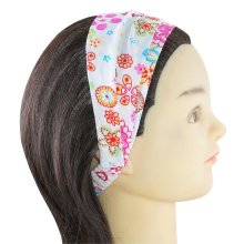 Haarband für Kinder, weiß mit Blumen Print