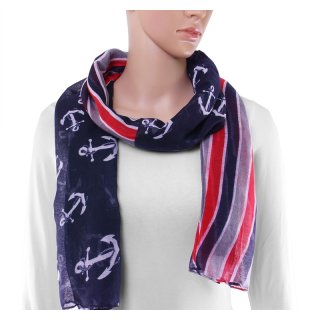maloo Scarf, blue / red