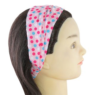 Haarband für Kinder, rosa mit Punkt Print