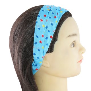 Haarband für Kinder, hellblau mit Stern Print