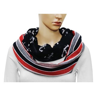 maloo Scarf, blue / red