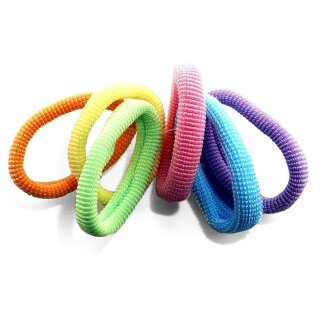 Haargummi, Set, 6 Gummis in 6 Farben