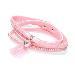 Wickelarmband mit Glitersteinen, pink