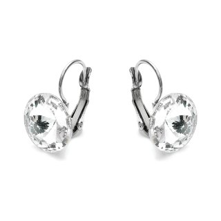 stainless steel earrings, white stone