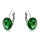 stainless steel earrings, green stone
