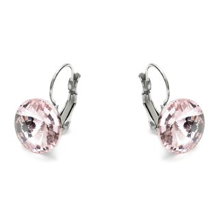 stainless steel earrings, rosè stone