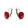stainless steel earrings, red stone