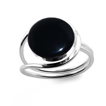 Ring aus Silber mit Black Resin, Ø: 12 mm, in...