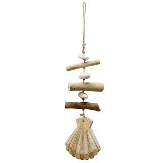 wind chimes "shell", small, white, ca. 35 - 40 cm