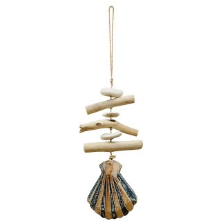 wind chimes "shell", small, blue, ca. 35 - 40 cm