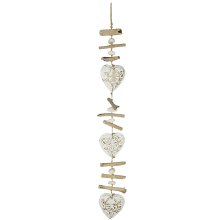 wind chimes "love", large, carved, white, ca....