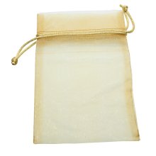 Organza bag, 10 x 15 cm, gold, 6 pcs