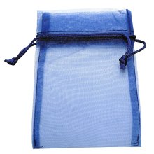 Organzabeutel, 6er-Pack, 10 x 15 cm, marineblau