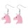 Ohrringe, Paar "Einhorn", Farbe: rosa Länge: 30 mm