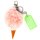 Ice Cream Keychain, color: coral