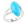 Ring, Silber mit Arizona Türkis, Höhe: 20 mm, U 63 mm