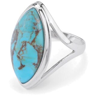 Ring, Silber mit Arizona Türkis, Höhe: 28 mm, U 63 mm