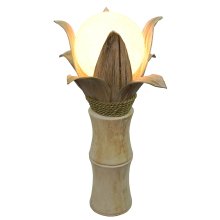 Lamp blossom with 8 Coconut palm leaves, color: white