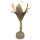 Tischlampe "Blüte" mit 8 Kokospalmenblättern, gebleicht