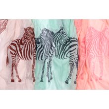 Schal mit Zebra Motiv, versch. Farben, 15% Cotton; 85%Polyester, 70 x 180 cm