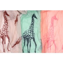 Schal Giraffen Motiv, versch. Farben, 15% Cotton;...