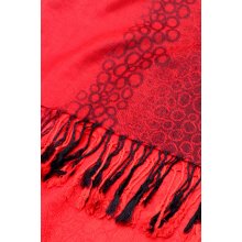 Schal "Jaquard", rot-schwarz 70 x 180 cm, 55% Viskose, 45% Polyester