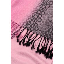 Schal "Jaquard", rosa-schwarz, 70 x 180 cm, 55% Viskose, 45% Polyester
