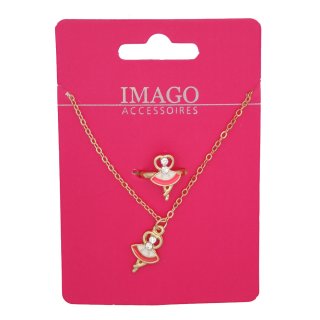 Kinderschmuck-Set Kette und Ring Balerina