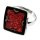 Ring Edelstahl, Farbe: rot/schwarz, Größe flexibel, 20 x 20 mm