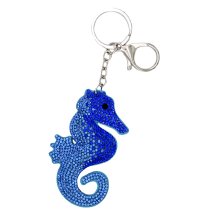 Schlüsselanhänger Seepferd - blau