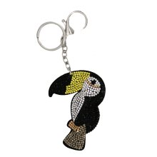 Schlüsselanhänger Papagei - schwarz