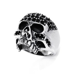 Edelstahlring "Skull", Höhe: 25 mm, U: 65 mm