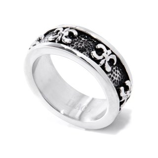 Edelstahlring "Lilie" Höhe: 10 mm, U: 65 mm