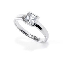 Edelstahlring mit Schmuckstein, crystal, Höhe: 6 mm,...