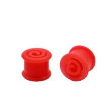 Flesh Tunnel Silikon "Spirale" rot, Ø 10 mm