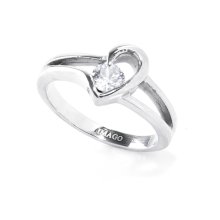 Edelstahlring "Crystal", Höhe: 6 mm, U: 52 mm