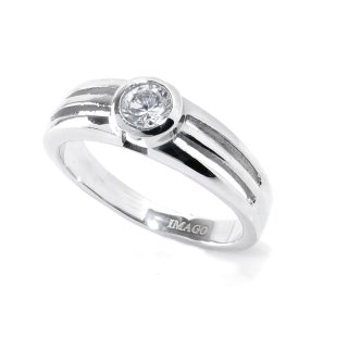 Edelstahlring "Crystal", Höhe: 6 mm, U: 55 mm