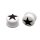 Ear Plug "Stern" Acryl weiß/schwarz, verschiedene Größen
