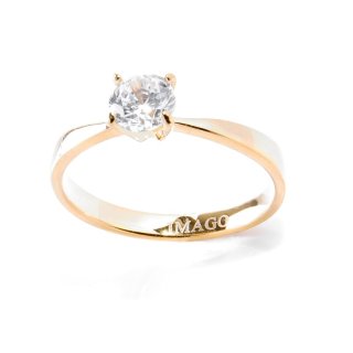 Edelstahlring "Crystal", goldfarben, Höhe: 7 mm, U: 60 mm