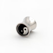 Ear Plug "Yin Yang" aus Edelstahl und Glas,...